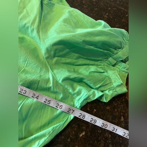 Influence Open Back Tiered Midi Dress Green Puff Sleeve Plus Sz 22 Cruise Vacay - Picture 12 of 14